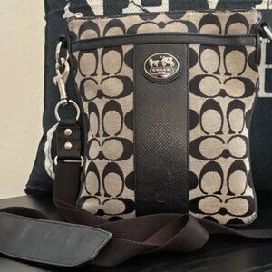 Coach Black and Tan Crossbody Bag GUC